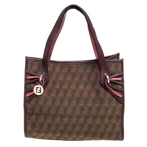 oibk fabric zuchinno fendi tote|Fendi Zucchino FF Pochette .